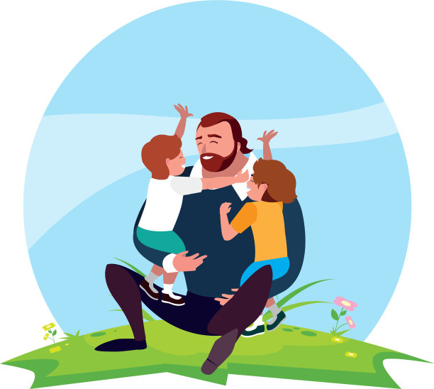 父亲与儿子的性格在田地里图片下载