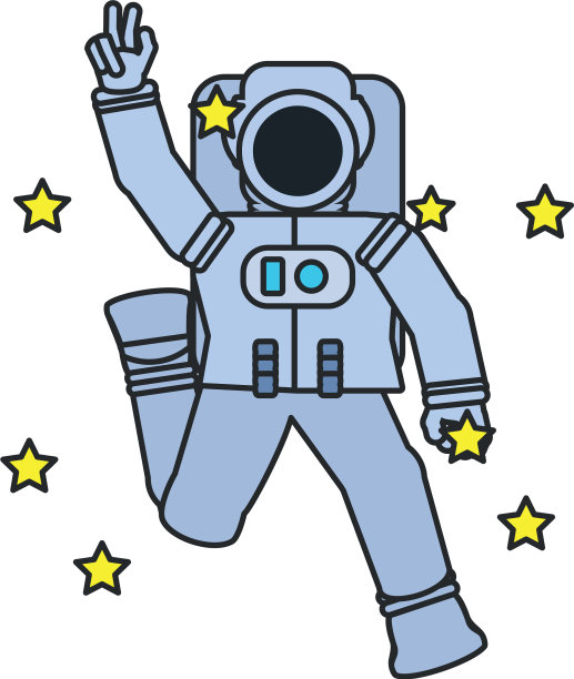 太空服和明星一起走图片下载