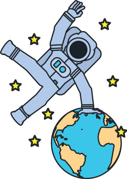 太空服与地球一起跳跃图片下载