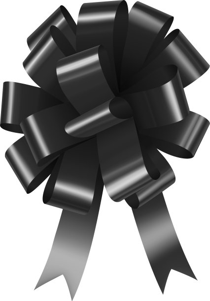 时尚的黑色蝴蝶结与缎带图片下载