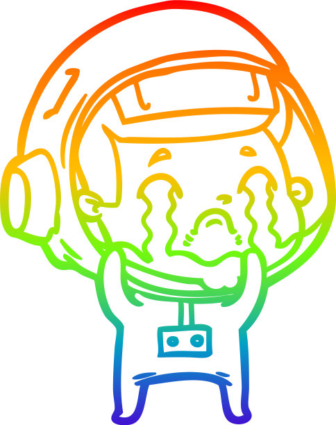 彩虹渐变线画卡通哭图片下载