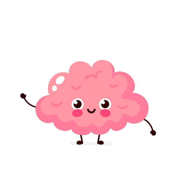 可爱健康快乐的人脑器官特征图片下载