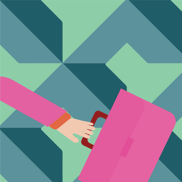 商人手里拿着五颜六色的公文包图片下载