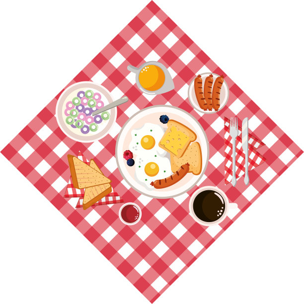 美味可口的早餐卡通图片下载