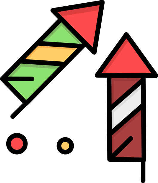 烟花中国中国爆竹平颜色图片下载