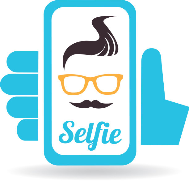 在智能手机上自拍的概念图标图片下载