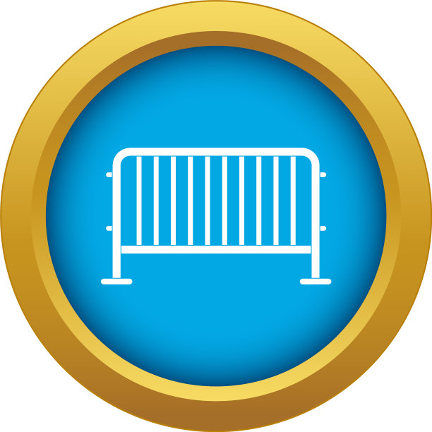 钢铁屏障图标蓝色孤立图片下载