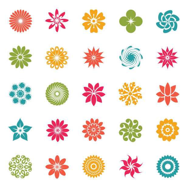 花的颜色图标设置为白色背景图片下载