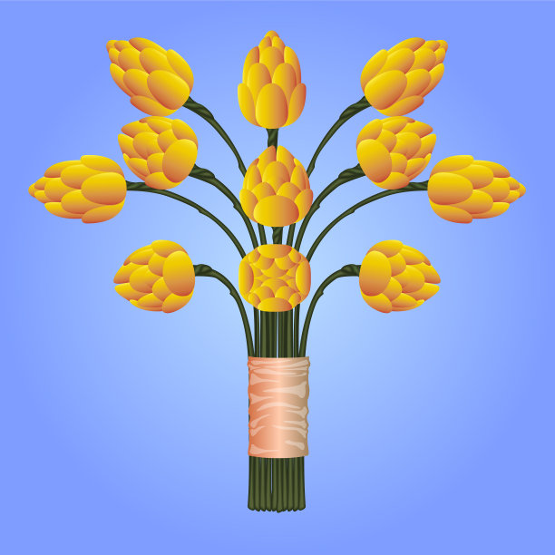 花束在彩色的背景上图片下载