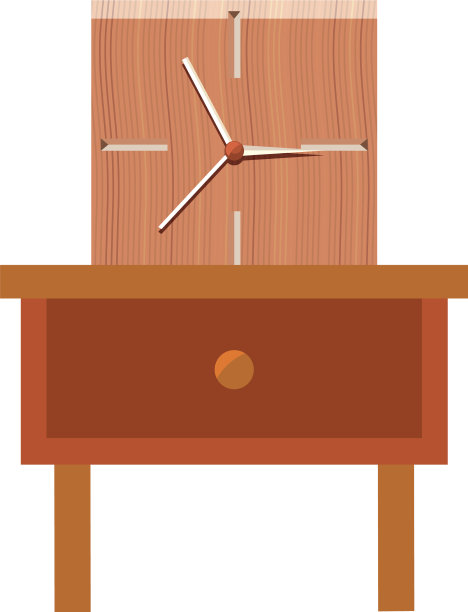 床头桌上白色背景上的时钟图片下载