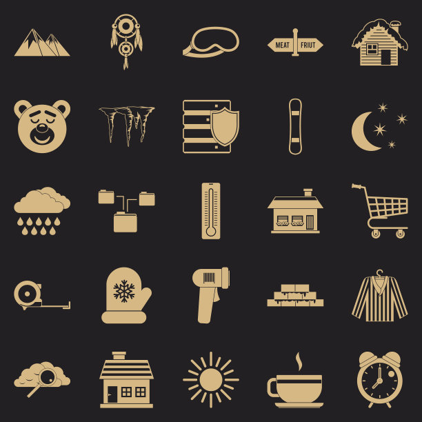 冬季情绪图标设置简单的风格图片下载