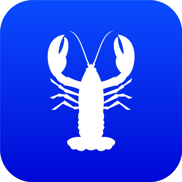 小龙虾图标数字蓝色图片下载