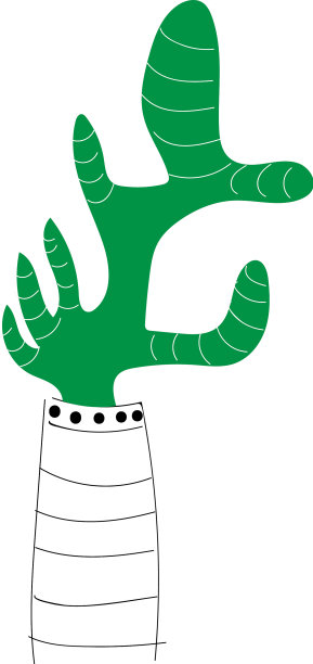 白色背景的花盆里的绿色仙人掌图片下载