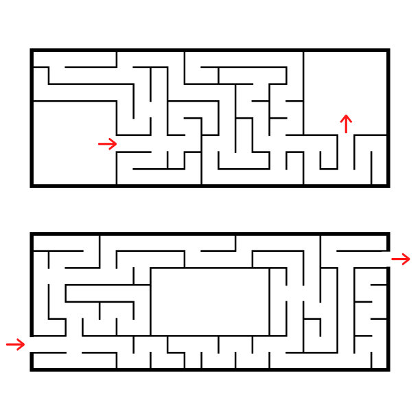 一套两个长方形的迷宫图片下载