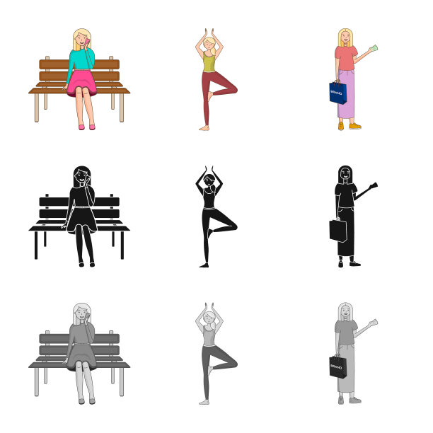 姿势和情绪符号图片下载