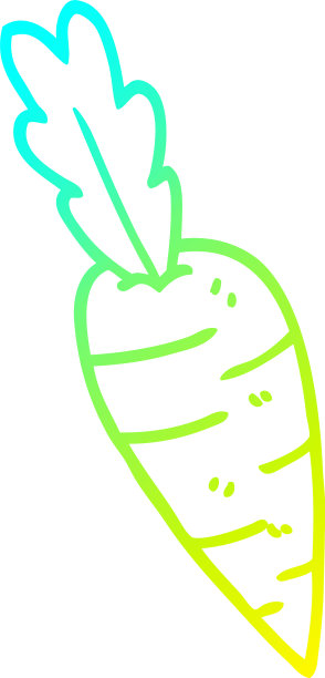 冷梯度线画卡通胡萝卜图片下载