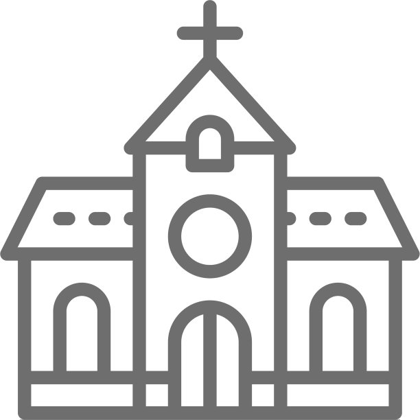 教堂教堂寺庙线图标图片下载