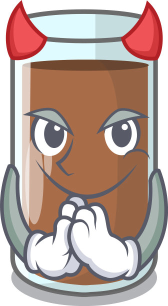 魔鬼新鲜巧克力泼在吉祥物上图片下载