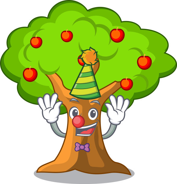 小丑苹果树在农业卡通图片下载