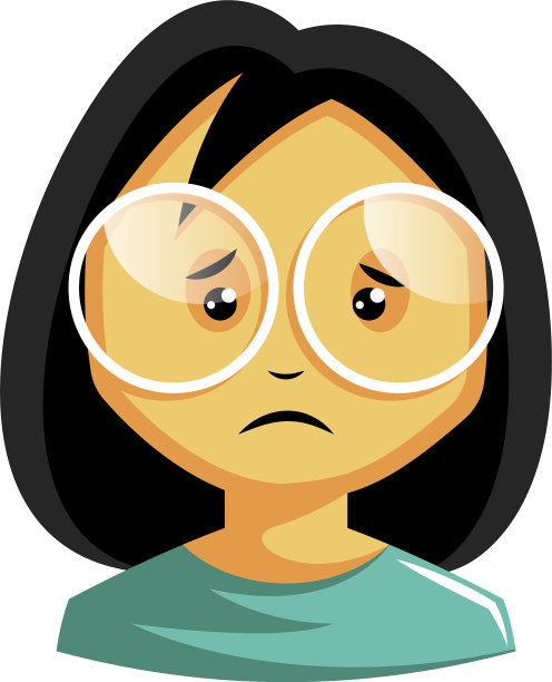 戴着白色眼镜的女孩很情绪化图片下载