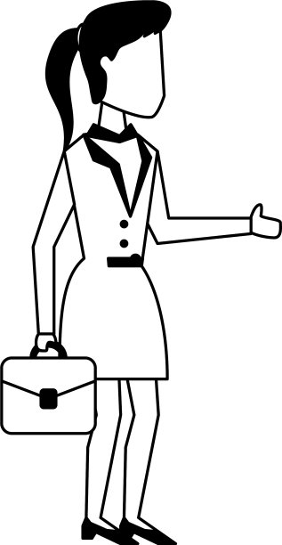 黑白两色的女商人化身图片下载