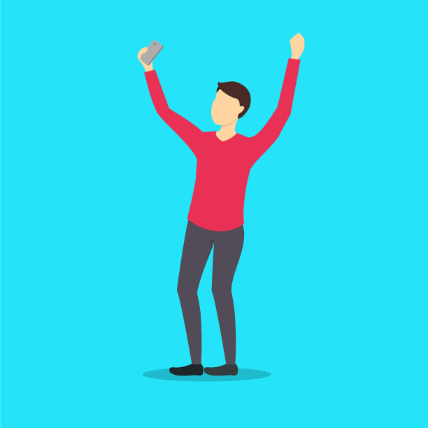 卡通人物自拍概念图片下载