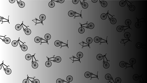 黑色到白色的背景与许多自行车图片下载