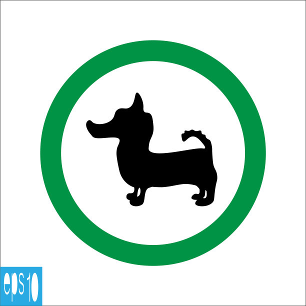 绿色圆形动物标志图标上的白色背景图片下载