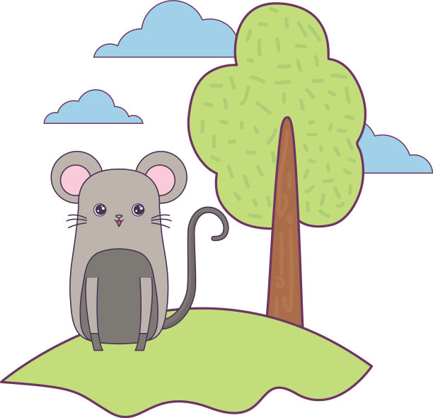 可爱的鼠动物在景观图片下载