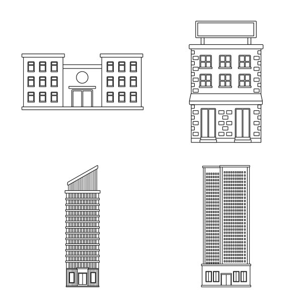 孤立的对象架构和外部图标图片下载