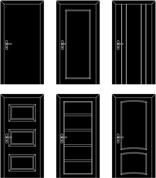 室内门黑色平面套设计图片下载
