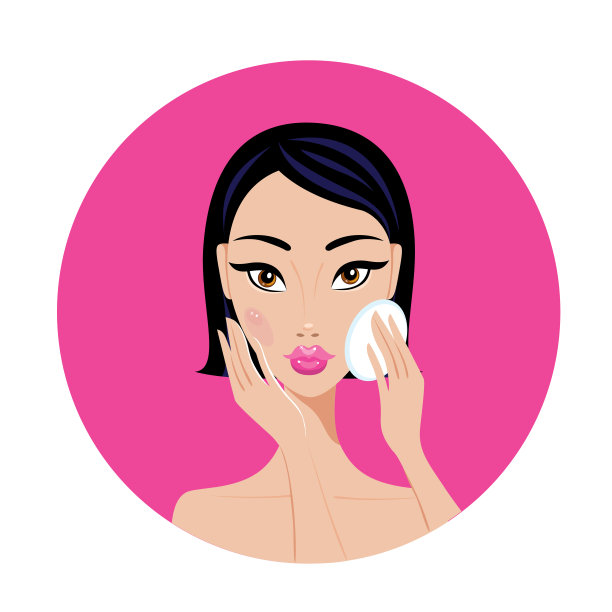 美丽的年轻亚洲女人卸妆看图片下载