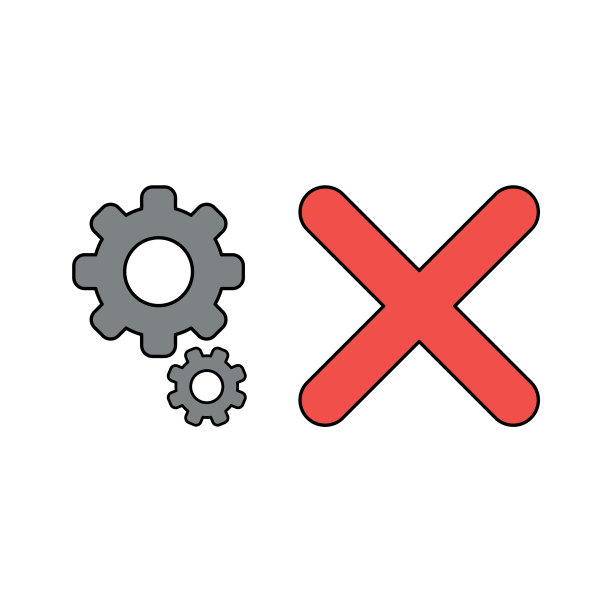 图标概念齿轮和x标记图片下载