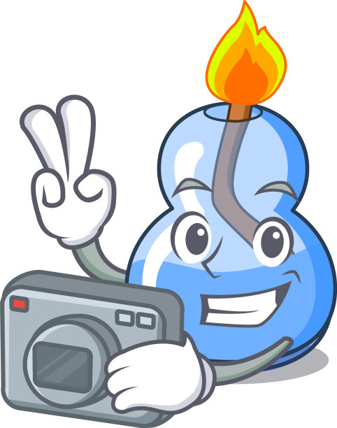 摄影师酒精燃烧器吉祥物卡通图片下载