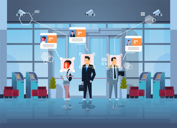 快乐的人站在财务部身边图片下载