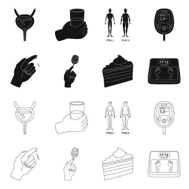 设计饮食和治疗标志套图片下载