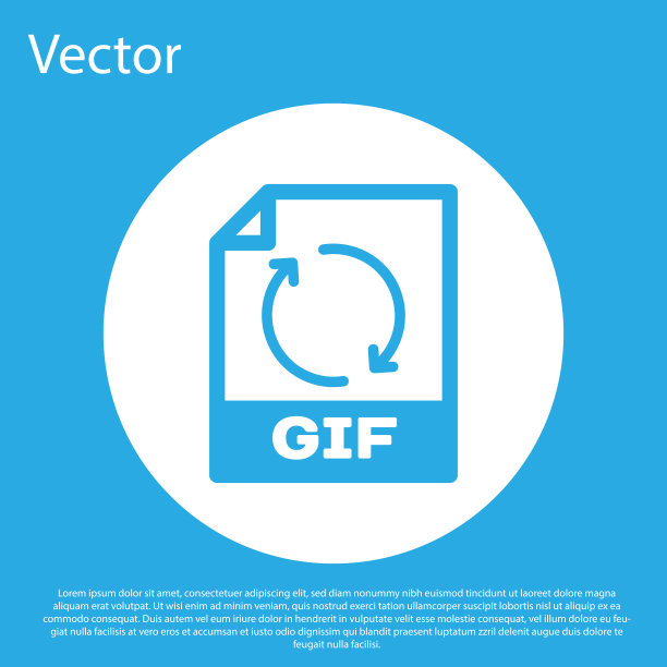 蓝色的GIF文件文件图标下载GIF按钮图片下载