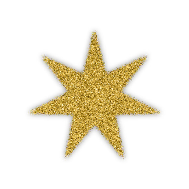 金色的星星带着平淡的阴影图片下载