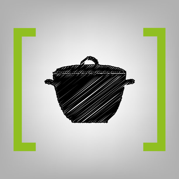 平底锅简单标志黑色潦草图标图片下载