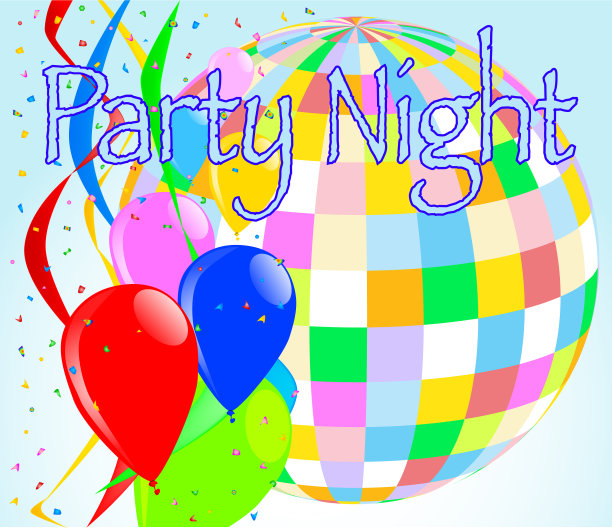 晚会夜晚明亮的迪斯科球图片下载