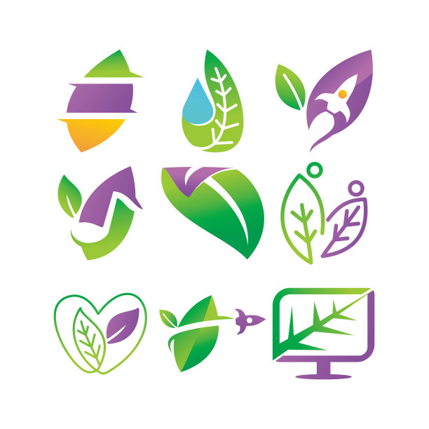叶子标志设计模板集图片下载