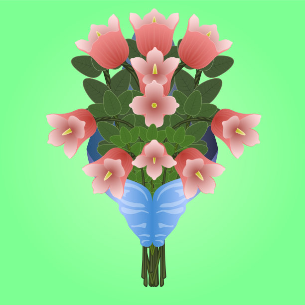 花束在彩色的背景上图片下载