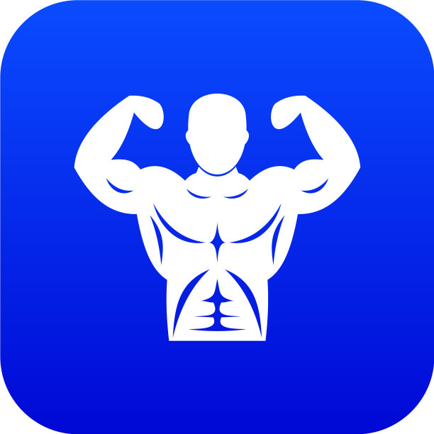 运动员躯干图标数字蓝色图片下载