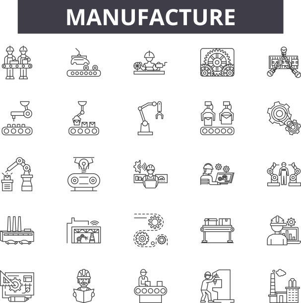制造线图标标志设置线性图片下载