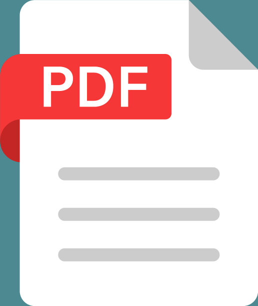 PDF图标在平坦样式的文件文本上的白色图片下载