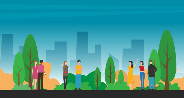 人们在城市中聚集和交流图片下载