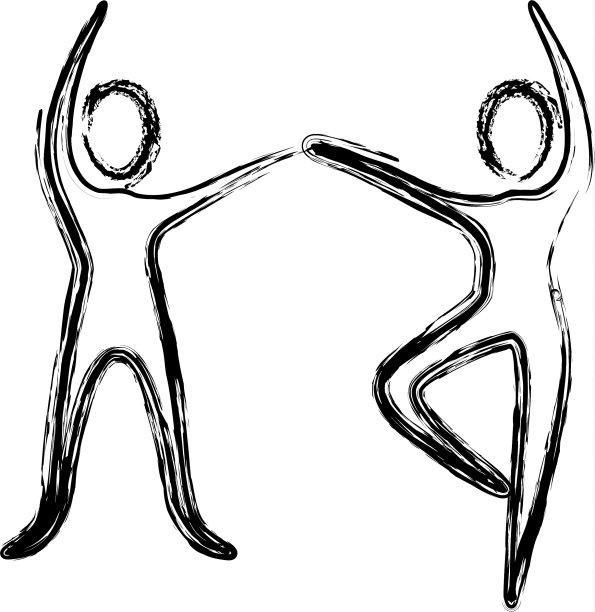 轮廓人练习舞蹈图标图片下载