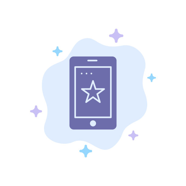 爱尔兰手机上的蓝色图标抽象图片下载