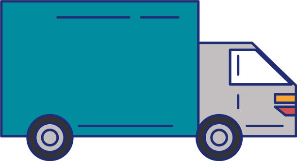 货运卡车车辆隔离蓝线图片下载