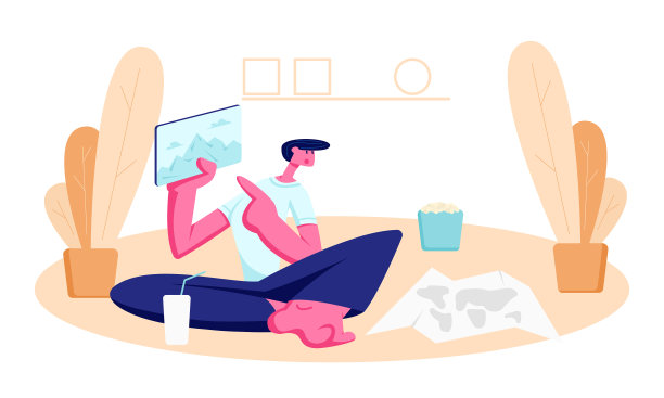 一个年轻人坐在家里的地板上，吃着爆米花图片下载